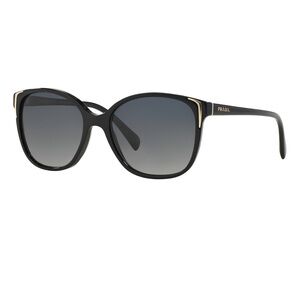 *NEW PRADA Conceptual Square Women's Sunglasses, PR 01O (Black / Gold)